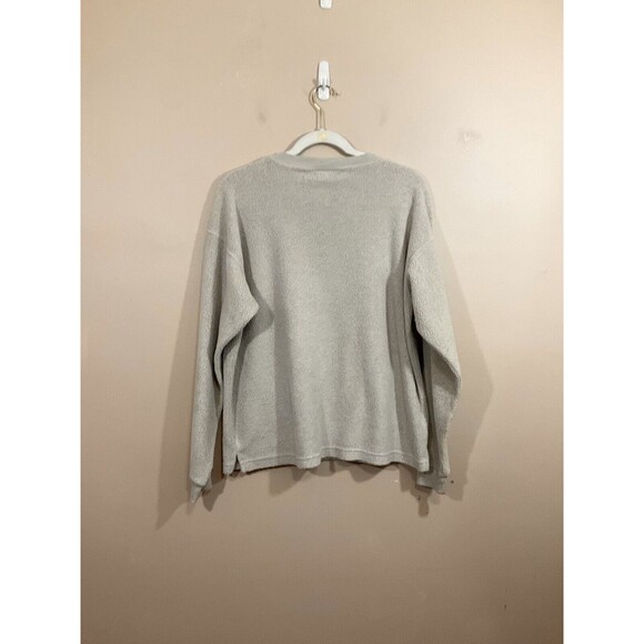 VTG Womens Teddy Bear Pumpkin Sherpa Halloween Shirt M Beige 90s Teacher Granny - Picture 3 of 5